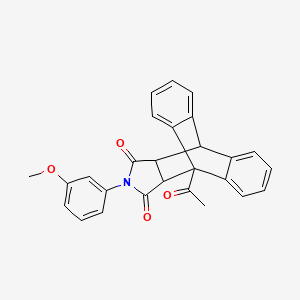 1-acetyl-17-(3-methoxyphenyl)-17-azapentacyclo[6.6.5.0~2,7~.0~9,14~.0~15,19~]nonadeca-2,4,6,9,11,13-hexaene-16,18-dione