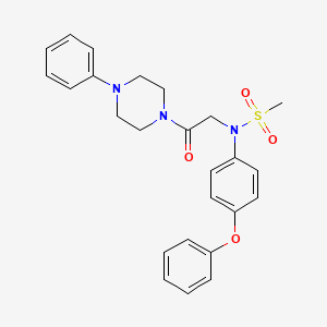 molecular formula C25H27N3O4S B3938002 N-[2-oxo-2-(4-phenyl-1-piperazinyl)ethyl]-N-(4-phenoxyphenyl)methanesulfonamide 