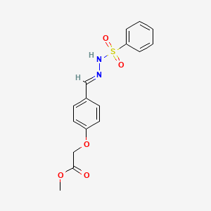 molecular formula C16H16N2O5S B3938003 methyl {4-[2-(phenylsulfonyl)carbonohydrazonoyl]phenoxy}acetate 