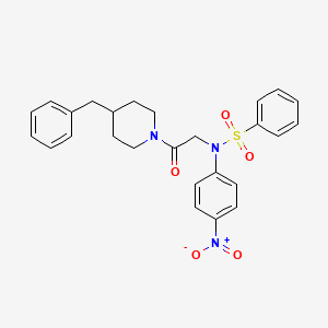 molecular formula C26H27N3O5S B3938012 N-[2-(4-benzyl-1-piperidinyl)-2-oxoethyl]-N-(4-nitrophenyl)benzenesulfonamide 