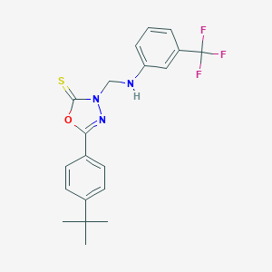 5-(4-TERT-BUTYLPHENYL)-3-({[3-(TRIFLUOROMETHYL)PHENYL]AMINO}METHYL)-2,3-DIHYDRO-1,3,4-OXADIAZOLE-2-THIONE