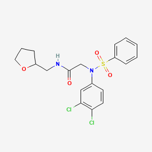 molecular formula C19H20Cl2N2O4S B3938041 N~2~-(3,4-dichlorophenyl)-N~2~-(phenylsulfonyl)-N~1~-(tetrahydro-2-furanylmethyl)glycinamide 