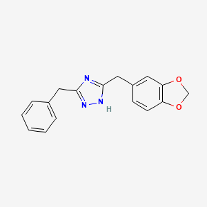 molecular formula C17H15N3O2 B3938044 5-(1,3-benzodioxol-5-ylmethyl)-3-benzyl-1H-1,2,4-triazole 