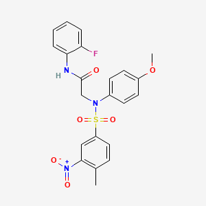 molecular formula C22H20FN3O6S B3938048 N~1~-(2-fluorophenyl)-N~2~-(4-methoxyphenyl)-N~2~-[(4-methyl-3-nitrophenyl)sulfonyl]glycinamide 