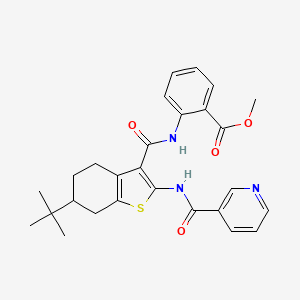 molecular formula C27H29N3O4S B3938056 methyl 2-[({6-tert-butyl-2-[(3-pyridinylcarbonyl)amino]-4,5,6,7-tetrahydro-1-benzothien-3-yl}carbonyl)amino]benzoate 