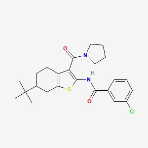 molecular formula C24H29ClN2O2S B3938068 N-[6-tert-butyl-3-(1-pyrrolidinylcarbonyl)-4,5,6,7-tetrahydro-1-benzothien-2-yl]-3-chlorobenzamide 