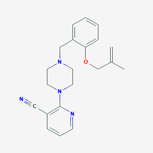 molecular formula C21H24N4O B3938071 2-(4-{2-[(2-methylprop-2-en-1-yl)oxy]benzyl}piperazin-1-yl)nicotinonitrile 