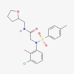 molecular formula C21H25ClN2O4S B3938077 N~2~-(3-chloro-2-methylphenyl)-N~2~-[(4-methylphenyl)sulfonyl]-N~1~-(tetrahydro-2-furanylmethyl)glycinamide 