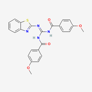 molecular formula C24H20N4O4S B3938081 N,N'-[(1,3-benzothiazol-2-ylamino)methylylidene]bis(4-methoxybenzamide) 
