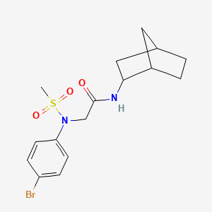 molecular formula C16H21BrN2O3S B3938089 N~1~-bicyclo[2.2.1]hept-2-yl-N~2~-(4-bromophenyl)-N~2~-(methylsulfonyl)glycinamide 