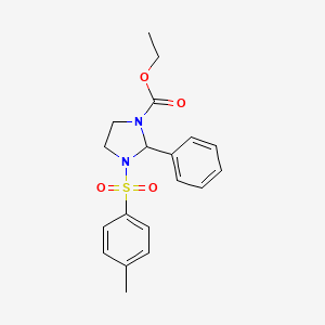 molecular formula C19H22N2O4S B3938091 ethyl 3-[(4-methylphenyl)sulfonyl]-2-phenyl-1-imidazolidinecarboxylate 