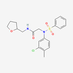molecular formula C20H23ClN2O4S B3938098 N~2~-(3-chloro-4-methylphenyl)-N~2~-(phenylsulfonyl)-N~1~-(tetrahydro-2-furanylmethyl)glycinamide 