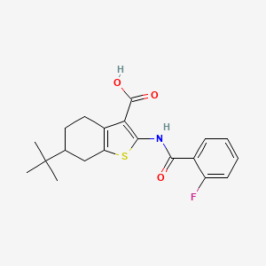 molecular formula C20H22FNO3S B3938119 6-tert-butyl-2-[(2-fluorobenzoyl)amino]-4,5,6,7-tetrahydro-1-benzothiophene-3-carboxylic acid 