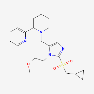molecular formula C21H30N4O3S B3938126 2-(1-{[2-[(cyclopropylmethyl)sulfonyl]-1-(2-methoxyethyl)-1H-imidazol-5-yl]methyl}-2-piperidinyl)pyridine 