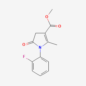 molecular formula C13H12FNO3 B3938138 methyl 1-(2-fluorophenyl)-2-methyl-5-oxo-4,5-dihydro-1H-pyrrole-3-carboxylate 