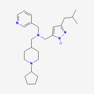 molecular formula C25H39N5 B3938145 1-(1-cyclopentyl-4-piperidinyl)-N-[(5-isobutyl-1H-pyrazol-3-yl)methyl]-N-(3-pyridinylmethyl)methanamine 