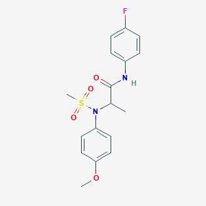 molecular formula C17H19FN2O4S B3938153 N~1~-(4-fluorophenyl)-N~2~-(4-methoxyphenyl)-N~2~-(methylsulfonyl)alaninamide 