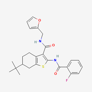 molecular formula C25H27FN2O3S B3938158 6-tert-butyl-2-[(2-fluorobenzoyl)amino]-N-(2-furylmethyl)-4,5,6,7-tetrahydro-1-benzothiophene-3-carboxamide 