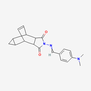 molecular formula C20H21N3O2 B3938166 4-{[4-(dimethylamino)benzylidene]amino}-4-azatetracyclo[5.3.2.0~2,6~.0~8,10~]dodec-11-ene-3,5-dione 