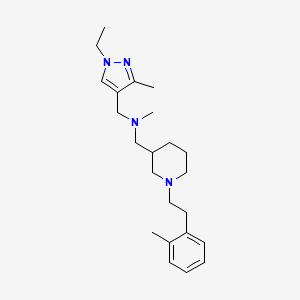 molecular formula C23H36N4 B3938180 1-(1-ethyl-5-methyl-1H-pyrazol-4-yl)-N-methyl-N-({1-[2-(2-methylphenyl)ethyl]piperidin-3-yl}methyl)methanamine 