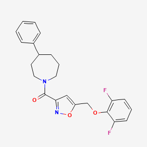 molecular formula C23H22F2N2O3 B3938185 1-({5-[(2,6-difluorophenoxy)methyl]-3-isoxazolyl}carbonyl)-4-phenylazepane 