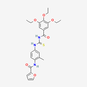 molecular formula C26H29N3O6S B3938190 N-[2-methyl-4-({[(3,4,5-triethoxybenzoyl)amino]carbonothioyl}amino)phenyl]-2-furamide 