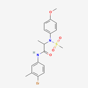molecular formula C18H21BrN2O4S B3938192 N~1~-(4-bromo-3-methylphenyl)-N~2~-(4-methoxyphenyl)-N~2~-(methylsulfonyl)alaninamide 