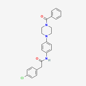 molecular formula C25H24ClN3O2 B3938207 N-[4-(4-benzoyl-1-piperazinyl)phenyl]-2-(4-chlorophenyl)acetamide 