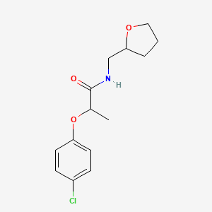 molecular formula C14H18ClNO3 B3938210 2-(4-chlorophenoxy)-N-(tetrahydro-2-furanylmethyl)propanamide 