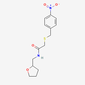molecular formula C14H18N2O4S B3938212 2-[(4-nitrobenzyl)thio]-N-(tetrahydro-2-furanylmethyl)acetamide 