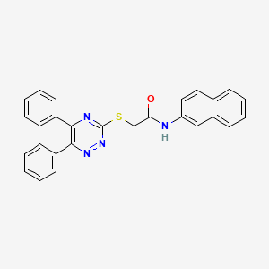 molecular formula C27H20N4OS B3938241 2-[(5,6-diphenyl-1,2,4-triazin-3-yl)thio]-N-2-naphthylacetamide CAS No. 400863-91-4