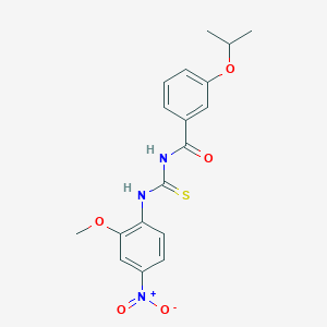 molecular formula C18H19N3O5S B3938242 3-isopropoxy-N-{[(2-methoxy-4-nitrophenyl)amino]carbonothioyl}benzamide 