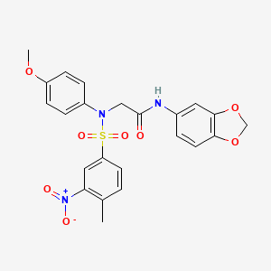 molecular formula C23H21N3O8S B3938243 N~1~-1,3-benzodioxol-5-yl-N~2~-(4-methoxyphenyl)-N~2~-[(4-methyl-3-nitrophenyl)sulfonyl]glycinamide 