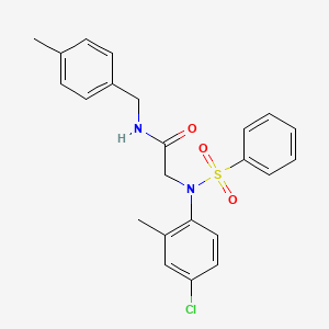 molecular formula C23H23ClN2O3S B3938249 N~2~-(4-chloro-2-methylphenyl)-N~1~-(4-methylbenzyl)-N~2~-(phenylsulfonyl)glycinamide 