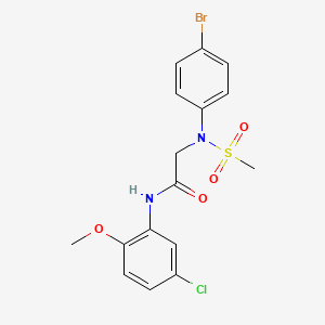 molecular formula C16H16BrClN2O4S B3938255 N~2~-(4-bromophenyl)-N~1~-(5-chloro-2-methoxyphenyl)-N~2~-(methylsulfonyl)glycinamide 