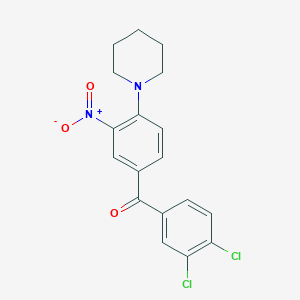 molecular formula C18H16Cl2N2O3 B3938267 (3,4-dichlorophenyl)[3-nitro-4-(1-piperidinyl)phenyl]methanone CAS No. 428497-12-5