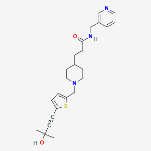 molecular formula C24H31N3O2S B3938270 3-(1-{[5-(3-hydroxy-3-methyl-1-butyn-1-yl)-2-thienyl]methyl}-4-piperidinyl)-N-(3-pyridinylmethyl)propanamide 