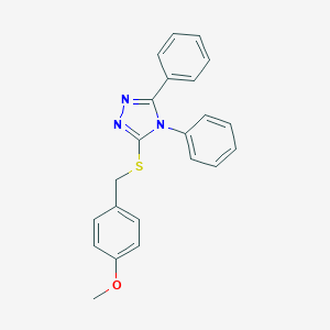 molecular formula C22H19N3OS B393829 4-{[(4,5-diphenyl-4H-1,2,4-triazol-3-yl)sulfanyl]methyl}phenyl methyl ether CAS No. 339012-87-2