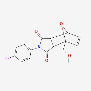 molecular formula C15H12INO4 B3938292 1-(hydroxymethyl)-4-(4-iodophenyl)-10-oxa-4-azatricyclo[5.2.1.0~2,6~]dec-8-ene-3,5-dione 