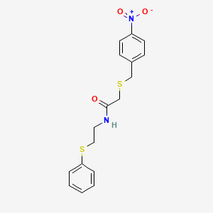 molecular formula C17H18N2O3S2 B3938299 2-[(4-nitrobenzyl)thio]-N-[2-(phenylthio)ethyl]acetamide 