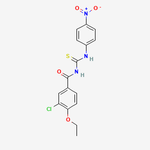 molecular formula C16H14ClN3O4S B3938307 3-chloro-4-ethoxy-N-{[(4-nitrophenyl)amino]carbonothioyl}benzamide 