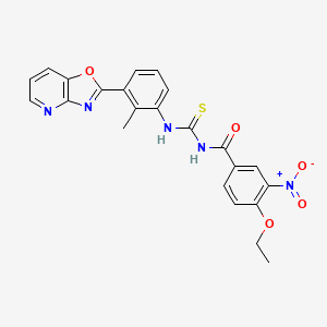 molecular formula C23H19N5O5S B3938314 4-ethoxy-N-{[(2-methyl-3-[1,3]oxazolo[4,5-b]pyridin-2-ylphenyl)amino]carbonothioyl}-3-nitrobenzamide 