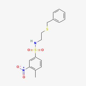 molecular formula C16H18N2O4S2 B3938325 N-[2-(benzylthio)ethyl]-4-methyl-3-nitrobenzenesulfonamide 