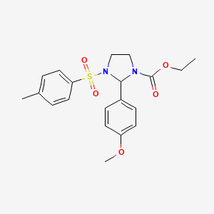 molecular formula C20H24N2O5S B3938326 ethyl 2-(4-methoxyphenyl)-3-[(4-methylphenyl)sulfonyl]-1-imidazolidinecarboxylate 