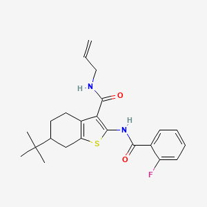 molecular formula C23H27FN2O2S B3938333 N-allyl-6-tert-butyl-2-[(2-fluorobenzoyl)amino]-4,5,6,7-tetrahydro-1-benzothiophene-3-carboxamide 