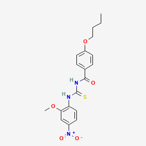 molecular formula C19H21N3O5S B3938339 4-butoxy-N-{[(2-methoxy-4-nitrophenyl)amino]carbonothioyl}benzamide 