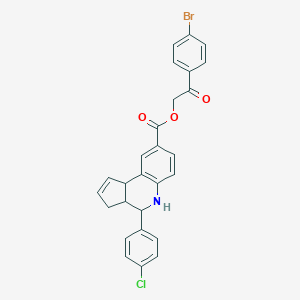 molecular formula C27H21BrClNO3 B393834 2-(4-bromophenyl)-2-oxoethyl 4-(4-chlorophenyl)-3a,4,5,9b-tetrahydro-3H-cyclopenta[c]quinoline-8-carboxylate 