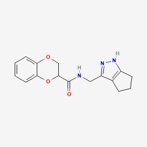 molecular formula C16H17N3O3 B3938359 N-(1,4,5,6-tetrahydrocyclopenta[c]pyrazol-3-ylmethyl)-2,3-dihydro-1,4-benzodioxine-2-carboxamide 