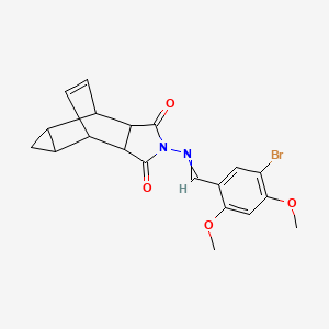 molecular formula C20H19BrN2O4 B3938364 4-[(5-bromo-2,4-dimethoxybenzylidene)amino]-4-azatetracyclo[5.3.2.0~2,6~.0~8,10~]dodec-11-ene-3,5-dione 