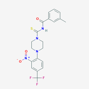 molecular formula C20H19F3N4O3S B3938374 3-methyl-N-({4-[2-nitro-4-(trifluoromethyl)phenyl]-1-piperazinyl}carbonothioyl)benzamide 